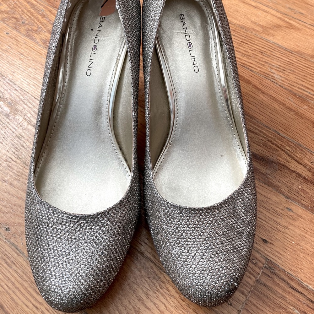 Sparkly silver heels